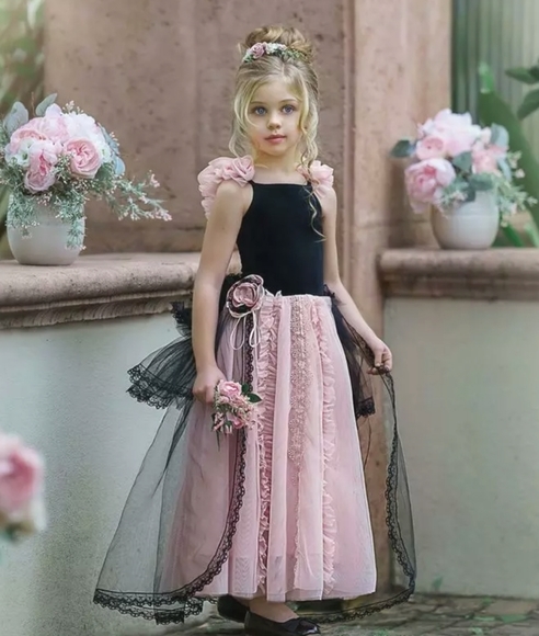 Dollcake Other - Dollcake Autumn frock dress gown 5T 5 10pink black